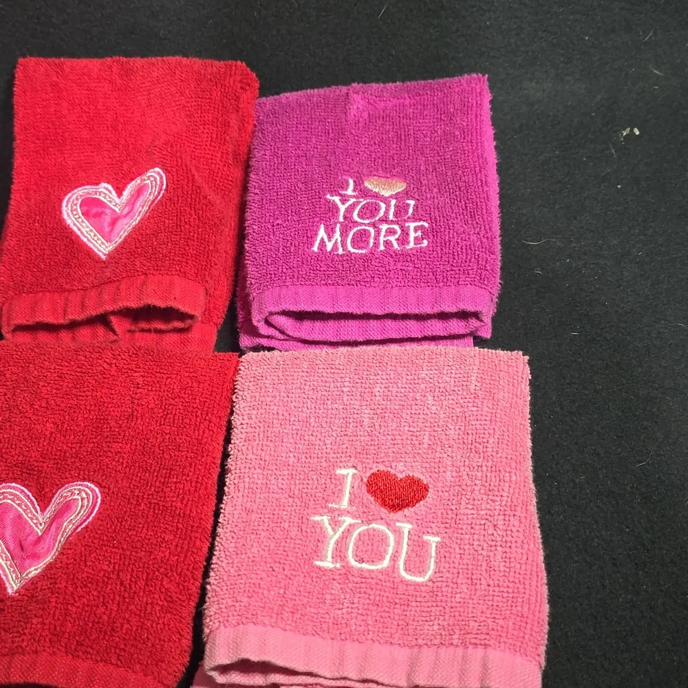 Target Red and Pink Valentine Hand Towel And Washcloths